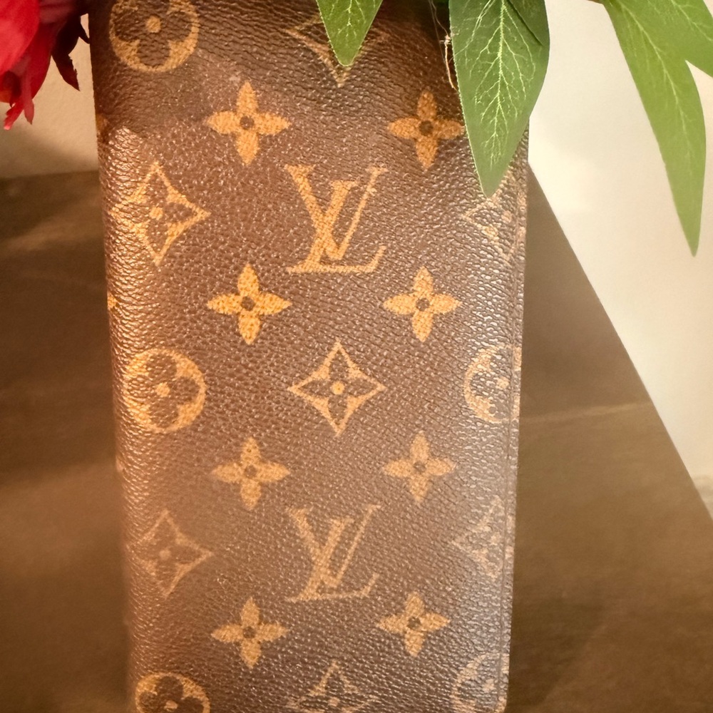 Louis Vuitton Monogram Canvas Long Wallet/Checkbook Cover in Brown and Tan